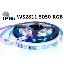 Tira PIXEL LED Digital Flexible 24V 14,4W/mt 60 Led/mt WS2811 5050 IP65 RGB Full Color, rollo 5 mts
